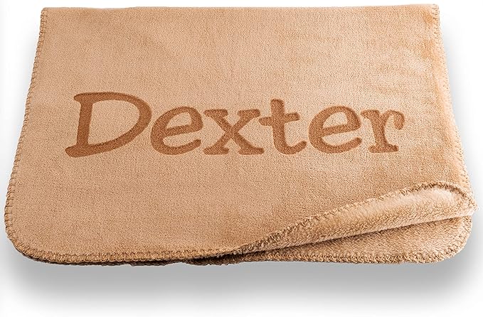 Custom Catch Personalized Dog Blanket - Gray or Beige - Small