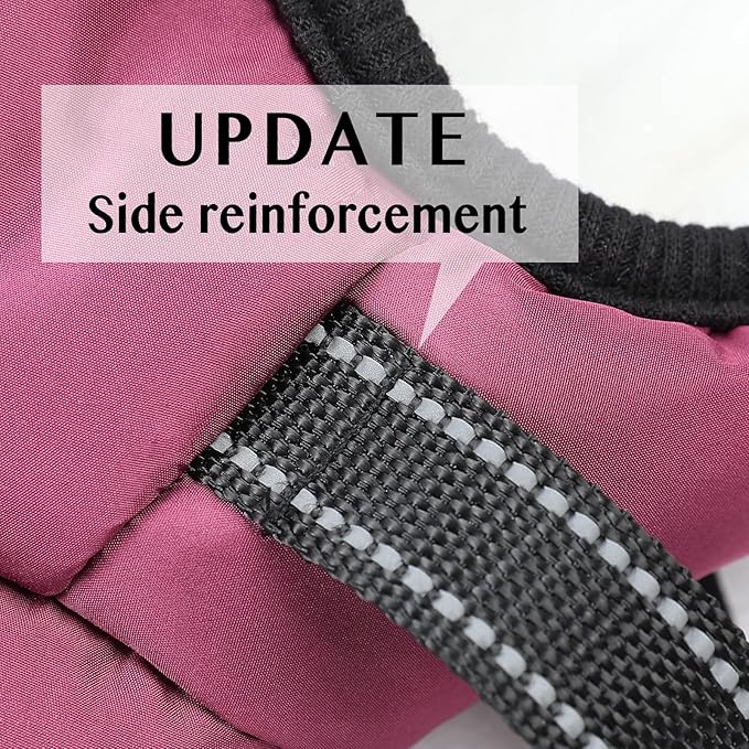 Aiboria Dog Coat for Winter Waterproof Dogs Jackets Windproof Fleece Small Dog Vest Harness Winter Padded Pet Black S