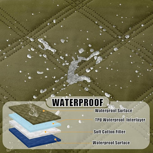 Smiry Waterproof Dog Bed Cover Blanket 40x50, Soft Reversible Pet Blanket, Washable Leakproof Cats Dogs Couch Cover for Sofa, Couch, Furniture, Lattice, Green/Navy