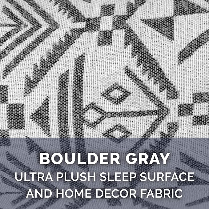 Furhaven Replacement Dog Bed Cover Plush & Southwest Kilim Décor Sofa-Style, Machine Washable - Boulder Gray, Medium