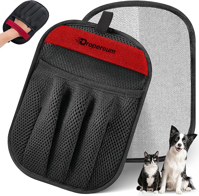 Pet Hair Removal Glove for Cats & Dogs, Upgraded Five-Finger Electrostatic Pet Hair Gloves, Reusable Magic Brush Pet Hair Remover Tool, Pet Hair Removal Glove for Couch, Carpet, Car Seat(1 PC)