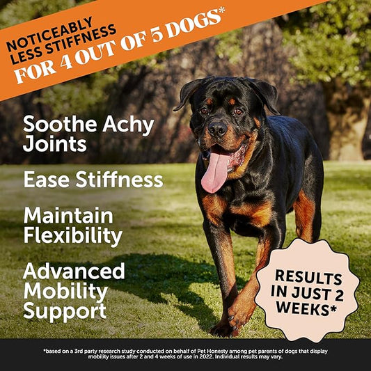 Pet Honesty Hip & Joint Health Max Strength - Natural Joint Supplement for Dogs Chews - Glucosamine, Omega-3s, Chondroitin, Green Lipped Mussel - Help Improve Mobility, May Reduce Discomfort (90 ct)