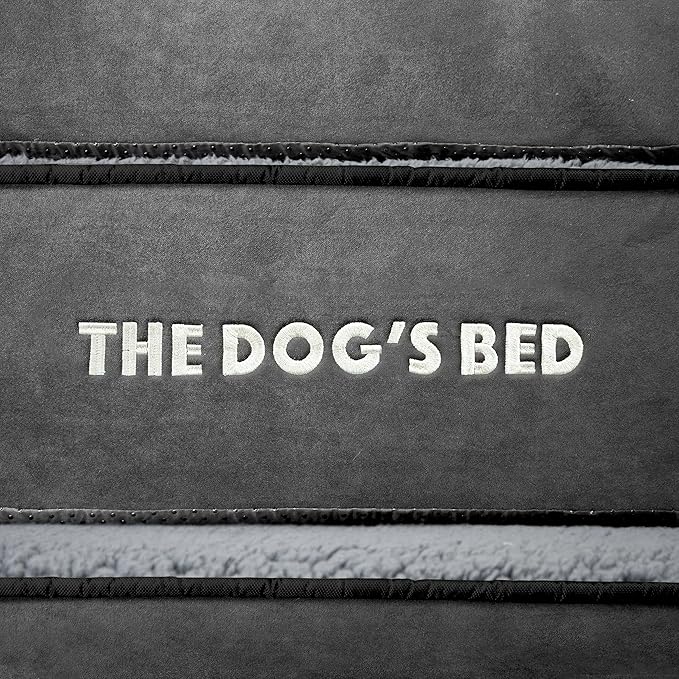The Dog’s Bed Orthopedic Memory Foam Dog Bed, Dark Grey Plush Medium, Pain Relief for Arthritis, Hip & Elbow Dysplasia, Post Surgery, Lameness, Supportive, Calming, Waterproof Washable Cover
