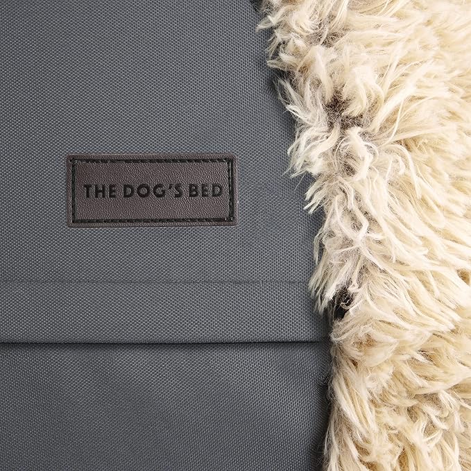 The Dog’s Bed Sound Sleep Donut Dog Bed, XXL Dog Beige Fur Calming Nest Bed Removable Cover, Veterinary Approved