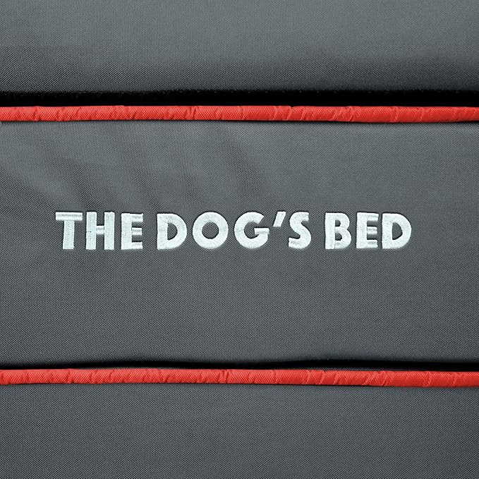 The Dog's Bed Replacement Outer Cover ONLY (Outer Cover ONLY - NO Bed, NO Waterproof Inner) for The Dog's Bed, Washable Oxford Fabric, Medium 4 Inches (Grey with Red Piping)