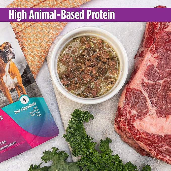 Nulo Freestyle Beef, Beef Liver, & Kale in Broth Real Meat Dog Food Topper, 2.8 Ounce (Pack of 24)