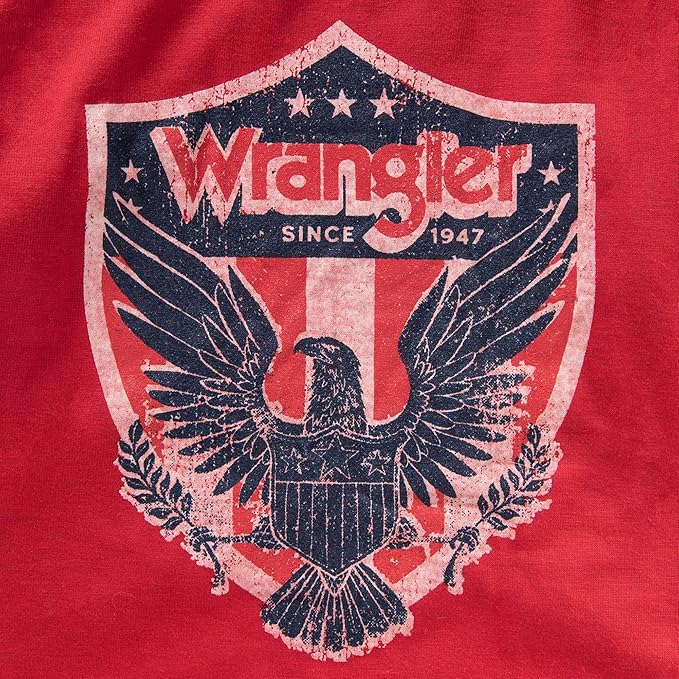 Wrangler Red Dog T-Shirt Large – Western Rope Shield Logo Dog Tshirt for Large Dogs, Soft Comfortable Tee